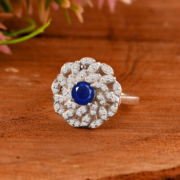 Blue Sapphire Gemstone Solid 925 Sterling Silver Ring