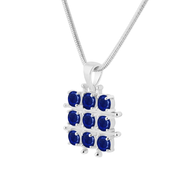 Blue Sapphire Gemstone Solid 925 Sterling Silver Pendant