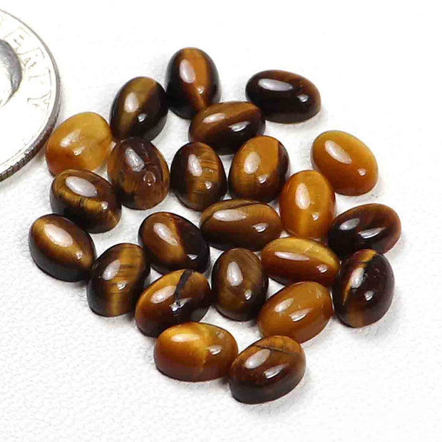 Natural Tiger's Eye 11x9 MM Oval Cabochon Loose Gemstone