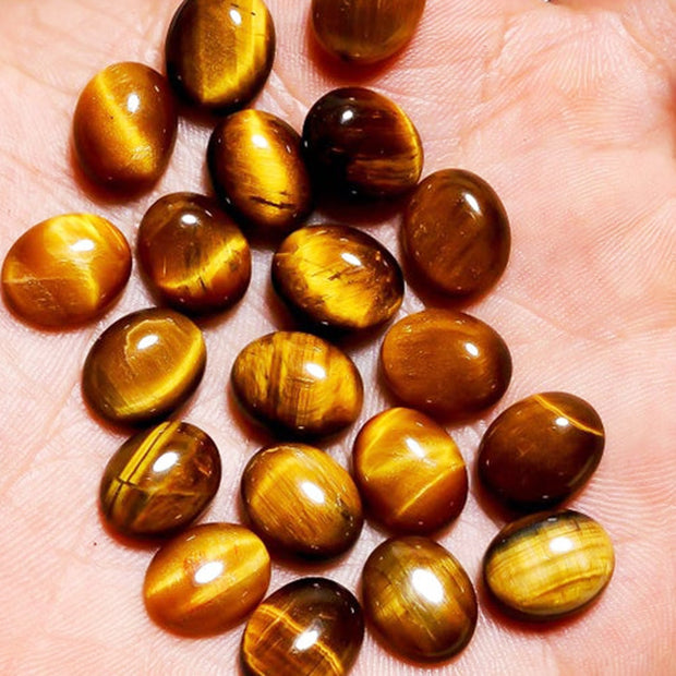 Natural Tiger's Eye 12x10 MM Oval Cabochon Loose Gemstone