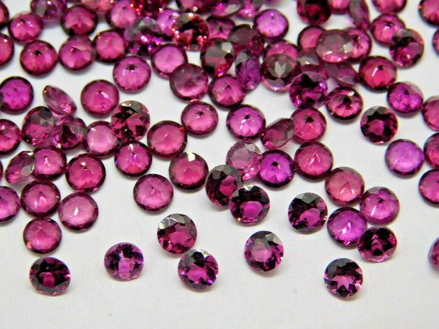 Natural Rhodonite Garnet 1.75 MM Round Diamond Cut Loose Gemstone