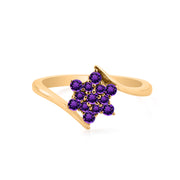 Amethyst Gemstone Solid 14k Yellow Gold Ring