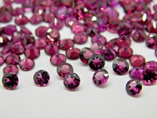 Natural Rhodonite Garnet 1.75 MM Round Diamond Cut Loose Gemstone