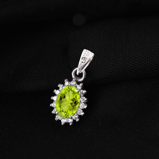 Peridot Gemstone Solid 925 Sterling Silver Pendant