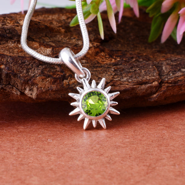 Peridot Gemstone Solid 925 Sterling Silver Pendant