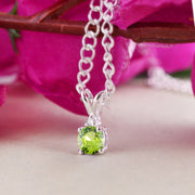 Peridot Gemstone & Diamond Solid 925 Sterling Silver Pendant