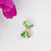 Peridot Gemstone & Diamond Solid 14k Yellow Gold Pendant