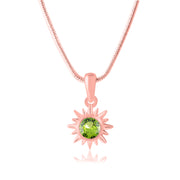 Peridot Gemstone Solid 14k Rose Gold Pendant