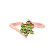 Peridot Gemstone Solid 14k Rose Gold Ring