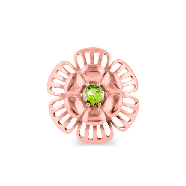 Peridot Gemstone Solid 14k Rose Gold Ring