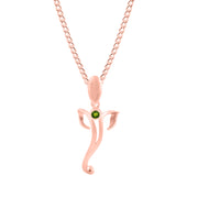 Peridot Gemstone Solid 14k Rose Gold Lord Ganesha Pendant