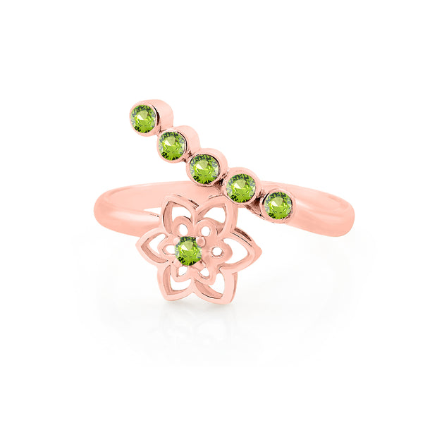 Peridot Gemstone Solid 14k Rose Gold Ring