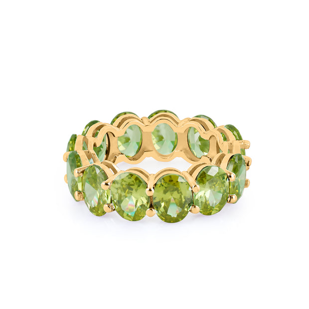 Peridot Gemstone Solid 14k Yellow Gold Ring