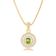 Peridot Gemstone Solid 14k Yellow Gold Pendant