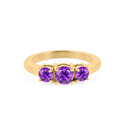 Amethyst Gemstone Solid 14k Yellow Gold Ring
