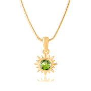 Peridot Gemstone Solid 14k Yellow Gold Pendant