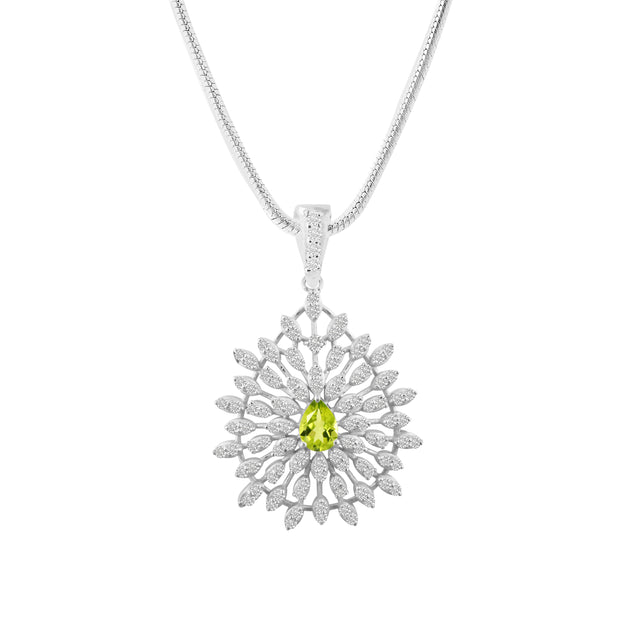Peridot Gemstone Solid 925 Sterling Silver Pendant