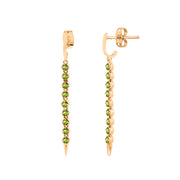 Peridot Gemstone Solid 14k Yellow Gold Screw Back Earring