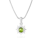 Peridot Gemstone Solid 925 Sterling Silver Pendant