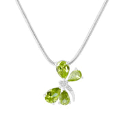 Peridot Gemstone & Diamond Solid 925 Sterling Silver Pendant