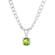Peridot Gemstone & Diamond Solid 925 Sterling Silver Pendant