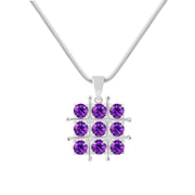 Amethyst Gemstone Solid 925 Sterling Silver Pendant