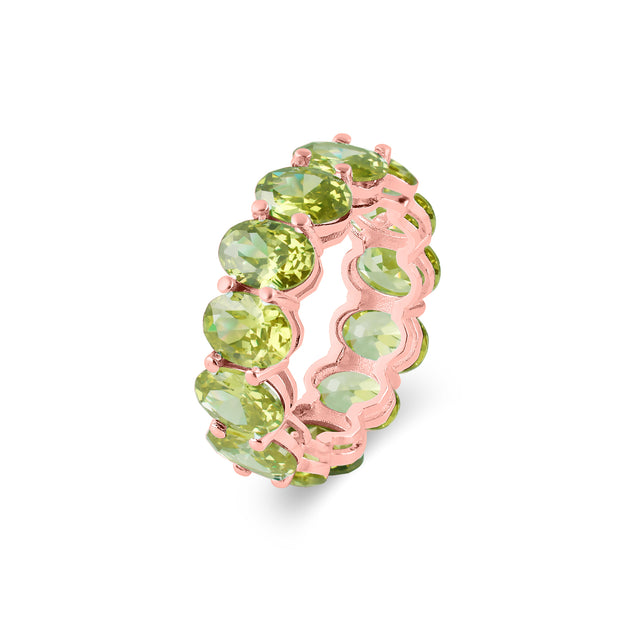 Peridot Gemstone Solid 14k Rose Gold Ring