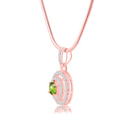 Peridot Gemstone Solid 14k Rose Gold Pendant