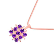 Amethyst Gemstone Solid 14k Rose Gold Pendant