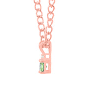 Peridot Gemstone & Diamond Solid 14k Rose Gold Pendant