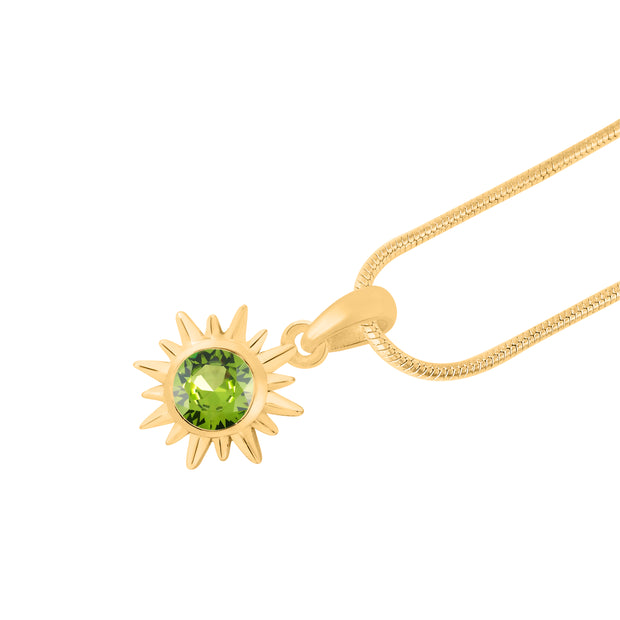 Peridot Gemstone Solid 14k Yellow Gold Pendant