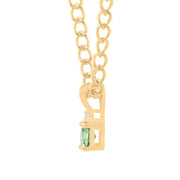 Peridot Gemstone & Diamond Solid 14k Yellow Gold Pendant