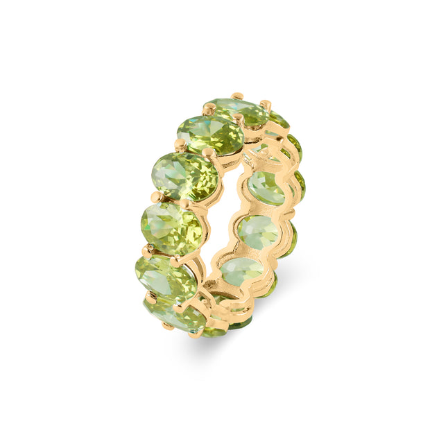 Peridot Gemstone Solid 14k Yellow Gold Ring