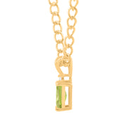 Peridot Gemstone & Diamond Solid 14k Yellow Gold Pendant