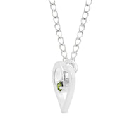 Peridot Gemstone Solid 925 Sterling Silver Heart Pendant