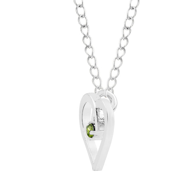 Peridot Gemstone Solid 925 Sterling Silver Heart Pendant