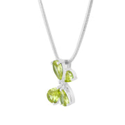 Peridot Gemstone & Diamond Solid 925 Sterling Silver Pendant