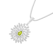 Peridot Gemstone Solid 925 Sterling Silver Pendant