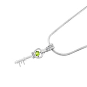 Peridot Gemstone & Diamond Solid 925 Sterling Silver Pendant