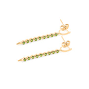 Peridot Gemstone Solid 14k Yellow Gold Screw Back Earring