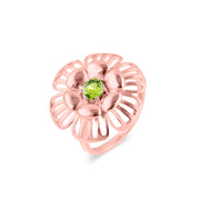 Peridot Gemstone Solid 14k Rose Gold Ring