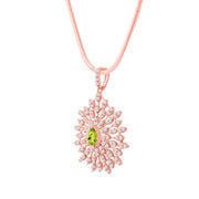 Peridot Gemstone Solid 14k Rose Gold Pendant