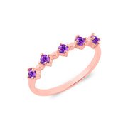 Amethyst Gemstone Solid 14k Rose Gold Ring