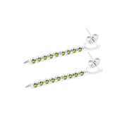 Peridot Gemstone Solid 14k White Gold Screw Back Earring