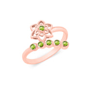 Peridot Gemstone Solid 14k Rose Gold Ring