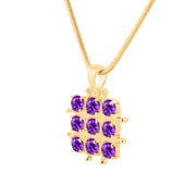 Amethyst Gemstone Solid 14k Yellow Gold Pendant