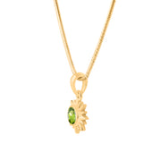 Peridot Gemstone Solid 14k Yellow Gold Pendant