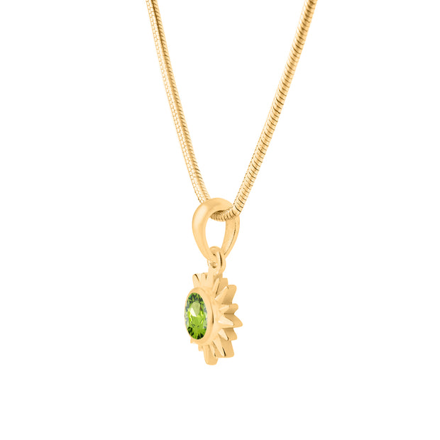 Peridot Gemstone Solid 14k Yellow Gold Pendant