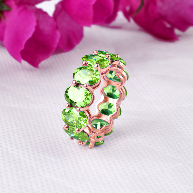 Peridot Gemstone Solid 14k Rose Gold Ring