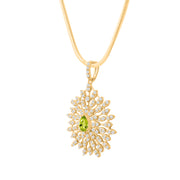 Peridot Gemstone Solid 14k Yellow Gold Pendant